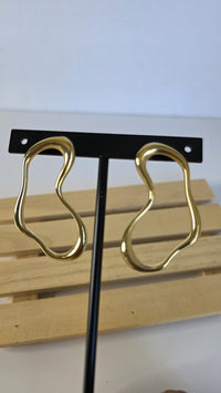 Toscana gold hoop earrings in 316 stainless steel